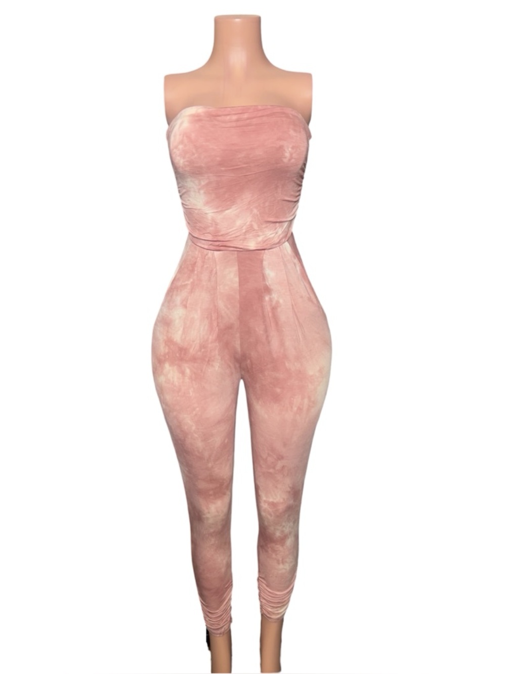 Strapless Rose Tie-Dye Jumpsuit